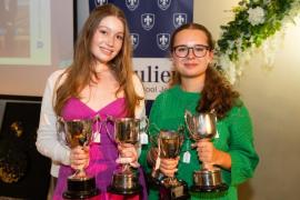 Beaulieu school prize giving at St Mary & St Peter's Church.  L>R Tilly Horton (16) and Grace Tremeer (15)                 Picture: ROB CURRIE