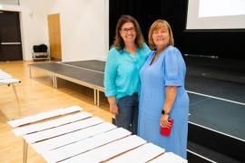 Grainville school GCSE results. L>R Sarah Hague, head teacher and Catherine Moisan, deputy head teacher                         Picture: ROB CURRIE