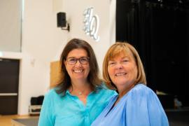 Grainville school GCSE results. L>R Sarah Hague, head teacher and Catherine Moisan, deputy head teacher                         Picture: ROB CURRIE