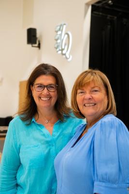 Grainville school GCSE results. L>R Sarah Hague, head teacher and Catherine Moisan, deputy head teacher                         Picture: ROB CURRIE