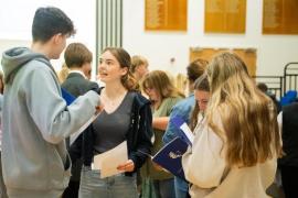 Grainville school GCSE results. Harriet Searle (16), head girl (second from left)                     Picture: ROB CURRIE