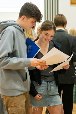 Grainville school GCSE results. Harriet Searle (16), head girl (second from left)                     Picture: ROB CURRIE