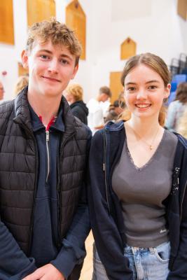 Grainville school GCSE results. L>R Dylan Hedgecock (16), head boy and Harriet Searle (16), head girl                      Picture: ROB CURRIE