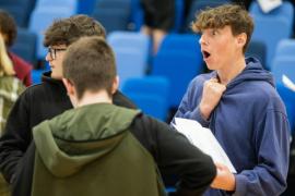 Grainville school GCSE results. Thomas Morris (16) (blue hoodie)                       Picture: ROB CURRIE