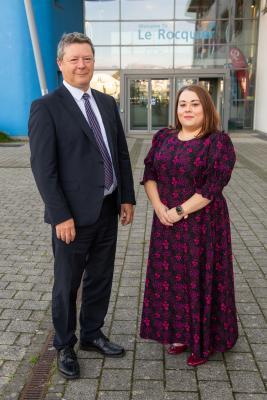 Le Rocquier school, L>R Andrew Adkin, head teacher and Roxanne Shipton-Taylor, deputy head teacher                          Picture: ROB CURRIE