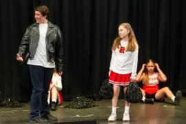 Haute Vallee school production of Grease.  L>R Patrick Vaughan as Danny Zuko and Ines Rosa as Sandy Dumbrowski                  Picture: ROB CURRIE