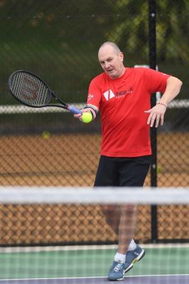 Rob Hannah Over 45s Tennis JSY v GSY Picture: DAVID FERGUSON