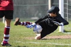 Save by St georges keeper Rod Rodriguez (Spanish)  Primary Schools Cup Football St Georges v VCP Picture: DAVID FERGUSON