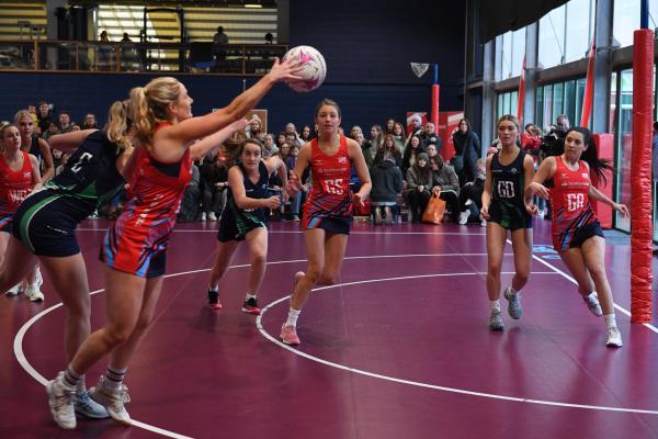Jets attack with Jacy Brown, Leah Griffin and Rosie Tonner NETBALL Team Jets v Poole Picture: DAVID FERGUSON