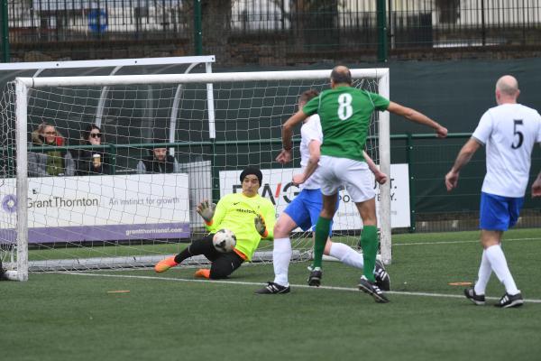 Tower v Trinity (Tower goalmouth) Walking Football at Springfield Picture: DAVID FERGUSON