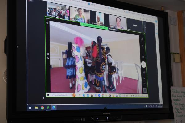 Commonwealth Day. Year 3 D'Auvergne School live link with Bridget Bilingual Nursery and Primary School in Bamenda, North West Province of Cameroon Picture: DAVID FERGUSON