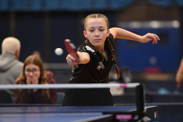 Jersey's Maia Bowden Primary Schools table tennis tournament at Fort Regent Picture: DAVID FERGUSON