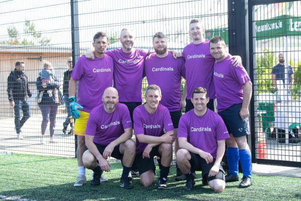 Kick On for Les Amis charity footballl tournament Clarivate team Picture: JON GUEGAN