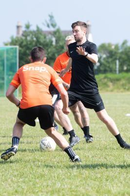 Kick On for Les Amis charity footballl tournament Snap FC v Ashbe Construction Picture: JON GUEGAN