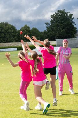 Go Pink girls kwik cricket tournament Picture: JON GUEGAN