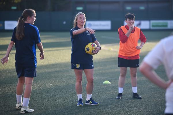 Coach Casey Lynches Ladies Football Coaching at Springfield Picture: DAVID FERGUSON