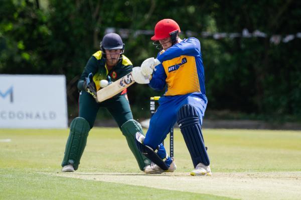 Cricket at Farmers Field.  St Ouen (batting) V Farmers (bowling).  Dom Blampied             Picture: ROB CURRIE
