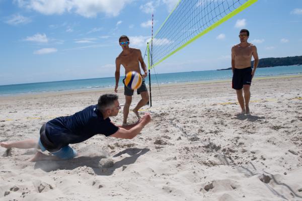 Beach volleyball Aaron Anderson and Leon Gouzinis v Jack Messervy and Ciaran Westgate Picture: JON GUEGAN