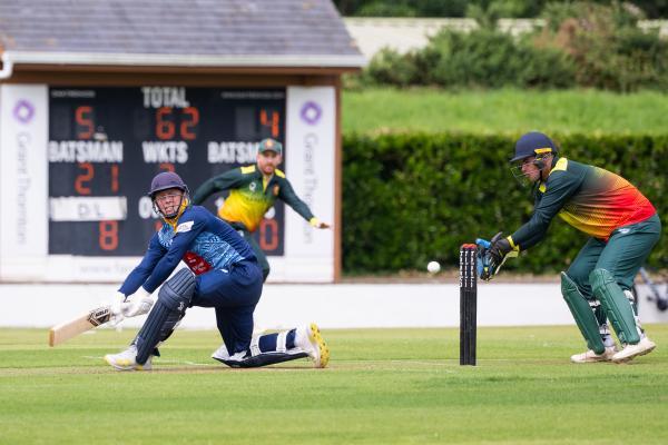 Cricket at Farmers Field. CI League Cricket - Farmers (fielding) V  Cobo (batting/from Guernsey).  Ollie Nightingale batting and Jack Kemp wicket keeper                        Picture: ROB CURRIE