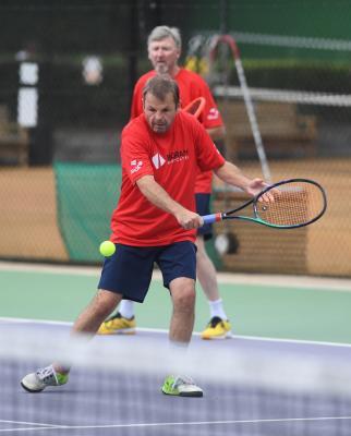 Lee Ingram and Richard Aldridge Over 45s Tennis JSY v GSY Picture: DAVID FERGUSON