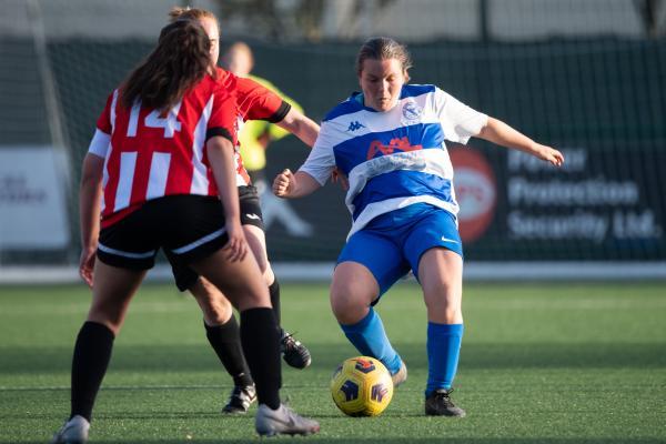 Women's football Sylvia Spinola final.Jersey Wanderers v Rozel 6 Lucy Even Picture: JON GUEGAN