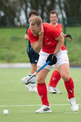 Hockey Jersey Men v Sunburry & Walton gets the ball in the head Picture: JON GUEGAN