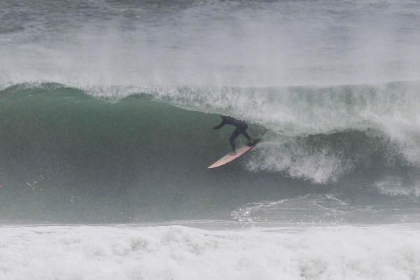 CI Team Captain Jake Powell setting up for the tube. SURFING GB Cup CI Team practice session at the Watersplash in readiness for this weekend's action Picture: DAVID FERGUSON