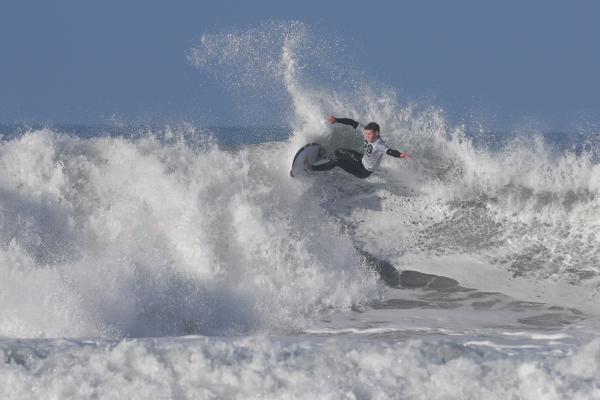 CI surfer Max Bennett 3rd in the mens SURFING GB Cup 2024 at the Watersplash Picture: DAVID FERGUSON