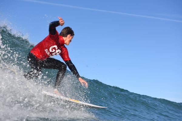 ENG surfer Lukas Skinner winner of the mens and under 18 boys evnts  SURFING GB Cup 2024 at the Watersplash Picture: DAVID FERGUSON