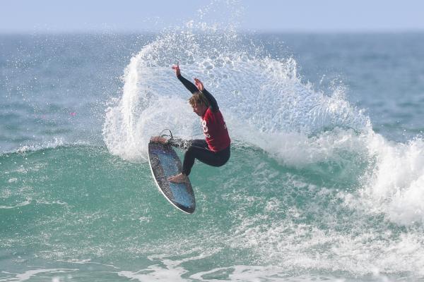 ENG surfer Arthur Randall SURFING GB Cup 2024 at the Watersplash Picture: DAVID FERGUSON