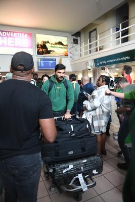 Damian de Allende The Springboks arrive in Jersey Picture: DAVID FERGUSON