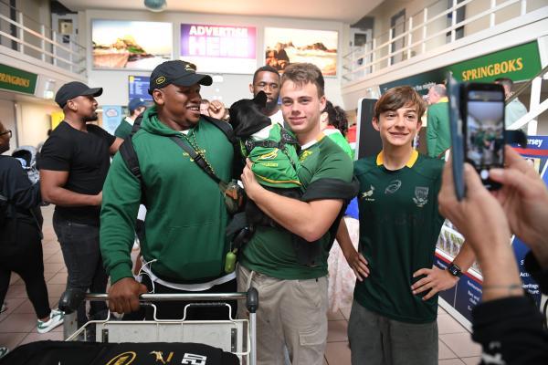 Bongi Mbonambi The Springboks arrive in Jersey Picture: DAVID FERGUSON