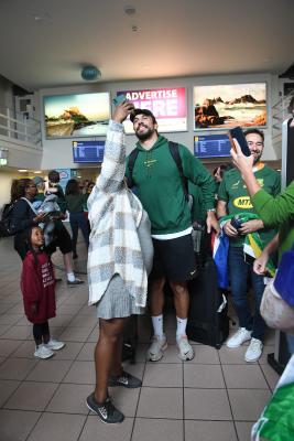 Eben Etzebeth The Springboks arrive in Jersey Picture: DAVID FERGUSON