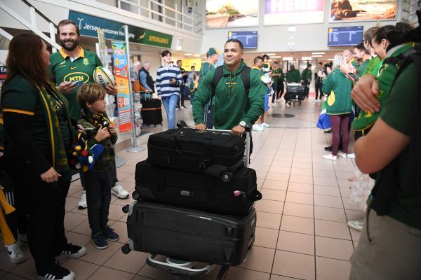 Manie Libbok The Springboks arrive in Jersey Picture: DAVID FERGUSON