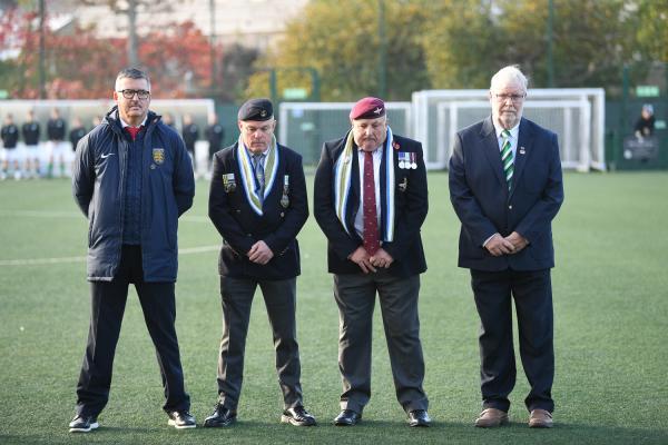 Veterans Dave P[ower and Dave Baker with JFA Bradley Vowdena nd GSY FA FOOTBALL UNDER 21 Muratti at Springfield Picture: DAVID FERGUSON