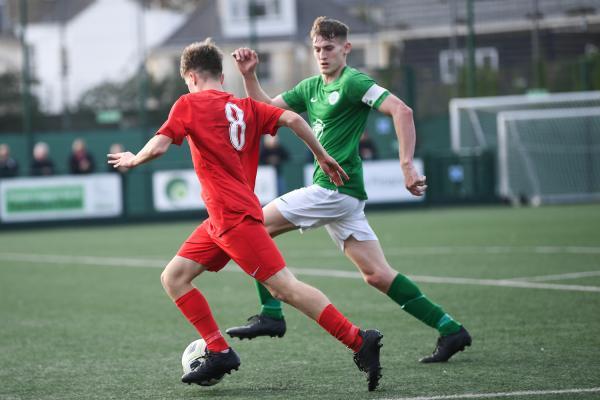 Jsy Will Yates and GSY Cpt Archie Drillot FOOTBALL UNDER 21 Muratti at Springfield Picture: DAVID FERGUSON