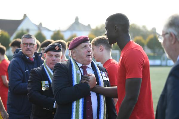 veteran Dave Baker taking to Daryl Mualo FOOTBALL UNDER 21 Muratti at Springfield Picture: DAVID FERGUSON