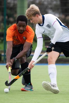 Hockey Hunters v Victoriana Louis Bell and Leonard Musuwo Picture: JON GUEGAN