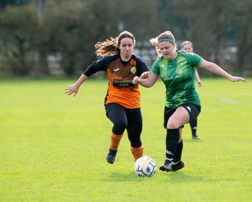 Women's football Guernsey FC Women v Sports Club of Jersey Women Lara Oliveira and Donna Gallienne Picture: JON GUEGAN