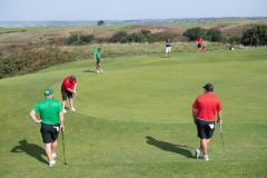 Golf inter-insular at La Moye Josh Ozard and Alex Guelpa on the 7th in the 4 ball Picture: JON GUEGAN