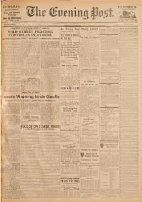 JEP front page of December 8 1944 with the birth notice of Clive Philip and Anthony John Perchard to Beryl (nee McFayden) fPicture: JON GUEGAN